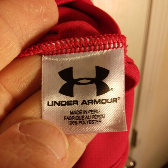 Under Armour Golf polo shirt mens L Large red embroidered 96 UPF 30+ short sl - Picture 9 of 13